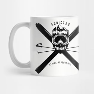 ADDICTED TO POWDER DISTRESSED SKI BADGE Mug